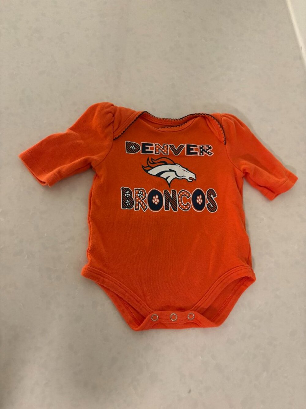 NFL Denver Broncos Orange Baby One-Piece Bodysuit